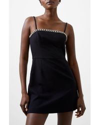 French Connection - Embellished Neck Minidress - Lyst