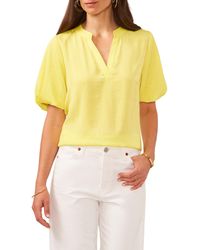 Vince Camuto - Hammered Satin Puff Sleeve Top - Lyst