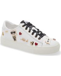Karl Lagerfeld - Cate Pins Leather Lifestyle Casual And Fashion Sneakers - Lyst