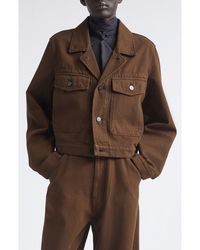 Lemaire - Crop Heavy Cotton Twill Jacket - Lyst