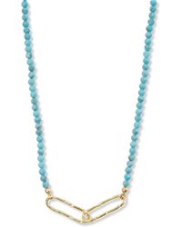 Argento Vivo Sterling Silver - Beaded Turquoise Link Pendant Necklace - Lyst