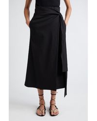 Rohe - Linen Blend Wrap Skirt - Lyst