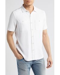 Johnston & Murphy - Double Pocket Short Sleeve Knit Button-up Shirt - Lyst