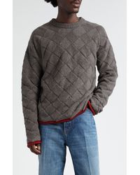 Bottega Veneta - Intrecciato 3d Knit Wool Blend Crewneck Sweater - Lyst