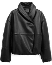 Mango - Oversize Leather Jacket - Lyst