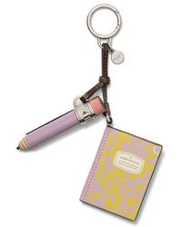 Kate Spade - Charmed Smooth Leather Composition Notebook Key Fob - Lyst