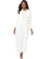 Jessica London - 2-Piece Stretch Crepe Single-Breasted Maxi Jacket Dress - Lyst