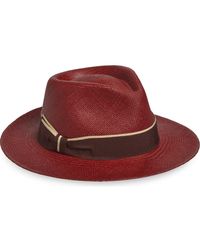 René Mantilla, New York - Toquila Palm Straw Fedora Hat - Lyst
