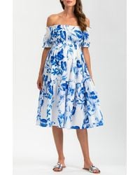 PIETRO BRUNELLI MATERNITY - Ruched Strapless Maternity Midi Dress - Lyst