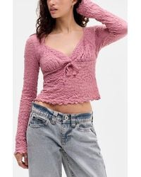 BDG - Olivia Lace Long Sleeve Top - Lyst