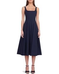 STAUD - Wells Solid Sleeveless Midi Dress - Lyst