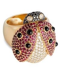 Grace Winfrey - Ruby & Diamond Ladybug Ring - Lyst