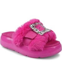 Zigi - Fab Faux Fur Platform Sandal - Lyst