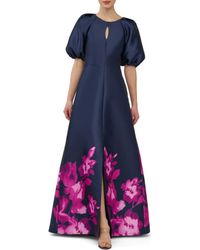 Kay Unger - Delfina Puff Sleeve Mikado Gown - Lyst