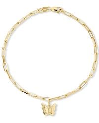 DEVATA - Butterfly Charm With Paperclip Chain Bracelet - Lyst