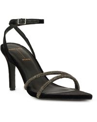 Black Suede Studio - Ace Ankle Strap Pointed Toe Sandal - Lyst