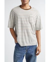Visvim - Mondo Border Stripe Pocket Wool & Cotton T-Shirt - Lyst