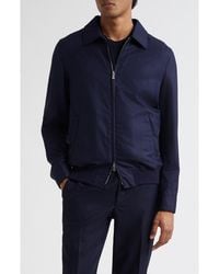 Thom Sweeney - Spread Collar Wool Twill Bomber Jacket - Lyst