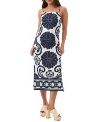 Trina Turk - Marita 3 Printed Square Neck Midi Dress - Lyst