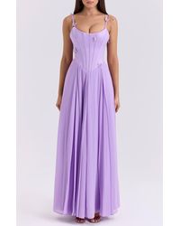 House Of Cb - Pascha Butterfly Appliqué Corset Maxi Dress - Lyst