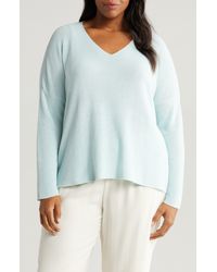 Eileen Fisher - Organic Cotton V-neck Sweater - Lyst
