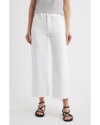 FRAME - Le Slim Palazzo Patch Pocket High Waist Ankle Wide Leg Jeans - Lyst