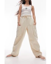 TOPSHOP - Oversize Balloon Cotton Cargo Trousers - Lyst