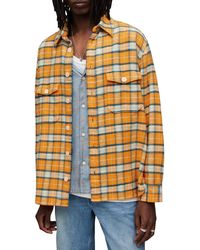 AllSaints - Reverb Plaid Flannel Button-up Shirt - Lyst