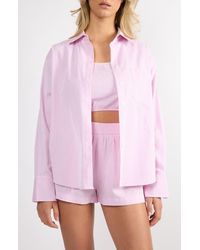 Viens Avec Moi - Everyday Oversize Stripe Button-Up Shirt - Lyst