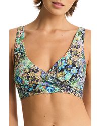 Sea Level - Level Wildflower Cross Front Multifit Tankini Top At Nordstrom - Lyst