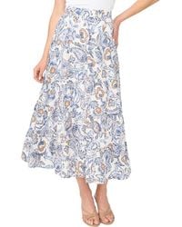 Halogen® - Print Tiered Midi Skirt - Lyst