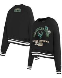 Pro Standard - Milwaukee Bucks Area Code Cropped Pullover Sweatshirt - Lyst