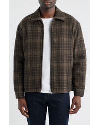 FRAME - Insulated Check Wool Tweed Jacket - Lyst