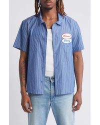 Elwood - Pinstripe Short Sleeve Button-Up Work Shirt - Lyst