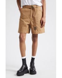 Sacai - Carhartt Wip Belted Cotton Canvas Shorts - Lyst