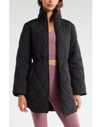 Zella - Skyline Longline Quilted Jacket - Lyst