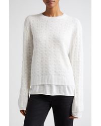Totême - Two-piece Lace Knit Mohair Blend Sweater With Merino Wool Layer - Lyst