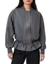 AllSaints - Sofi Leather Bomber Jacket - Lyst