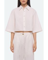 Helmut Lang - Button Back Boxy Cotton Cotton Button-Up Shirt - Lyst