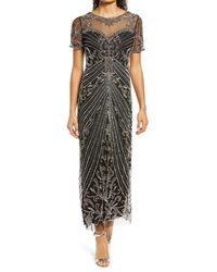Pisarro Nights - Illusion Beaded Mesh Column Gown - Lyst