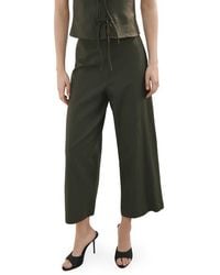 Mango - Cotton & Linen Blend Crop Straight Leg Pants - Lyst