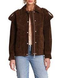 Avec Les Filles - Faux Suede Bomber Jacket - Lyst