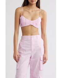 Kulani Kinis - Pleated Cotton & Linen Bralette Top - Lyst