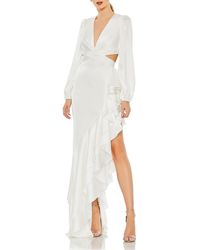 Mac Duggal - Cascade Detail Long Sleeve Gown - Lyst