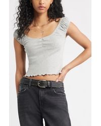 BP. - Pointelle Cap Sleeve Top - Lyst