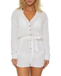 Isabella Rose - Daydreamer Long Sleeve Cover-up Romper - Lyst