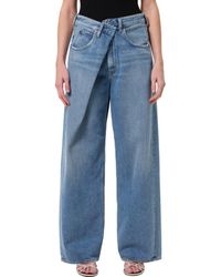 Agolde - Vana Fold Waistband Wide Leg Jeans - Lyst