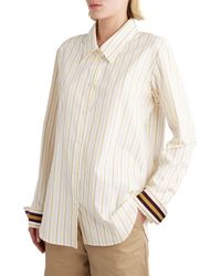 Dries Van Noten - Clavini Stripe Cotton Poplin Button-up Shirt - Lyst