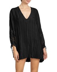Robin Piccone - Jo Long Sleeve Cover-up Tunic - Lyst
