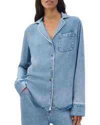 Rag & Bone - Rb Miramar Slink Lounge Trompe L'Oeil Faux Denim Button-Up Shirt - Lyst